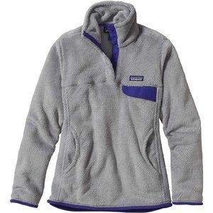 PATAGONIA Women's Quarter 1/4 Snap Re-Tool Fleece Sweater Jacket Gray M